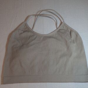 Colsie Light Tan Ribbed Crop Top